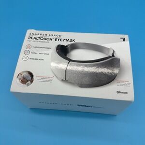 Sharper Image RealTouch Eye Mask Hot Cold Massager Bluetooth Wireless Audio New